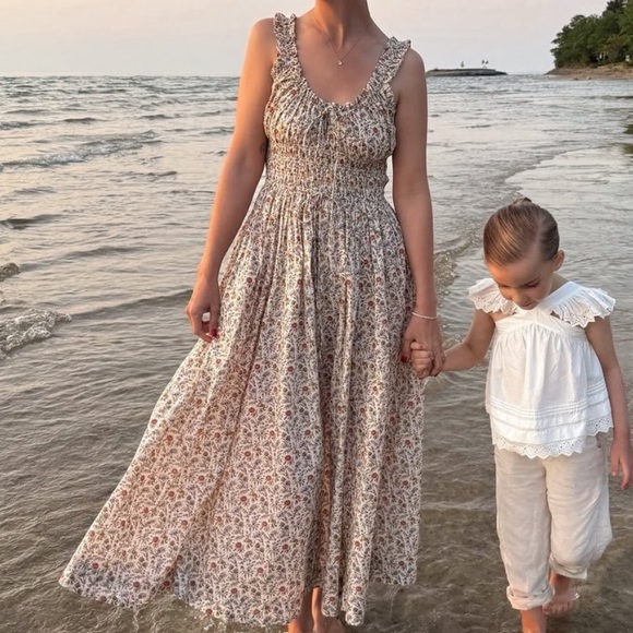 Doen Dresses & Skirts - NWT Doen Emmaretta Cotton Smocked Midi Maxi Dress Jardin du Chateau Floral